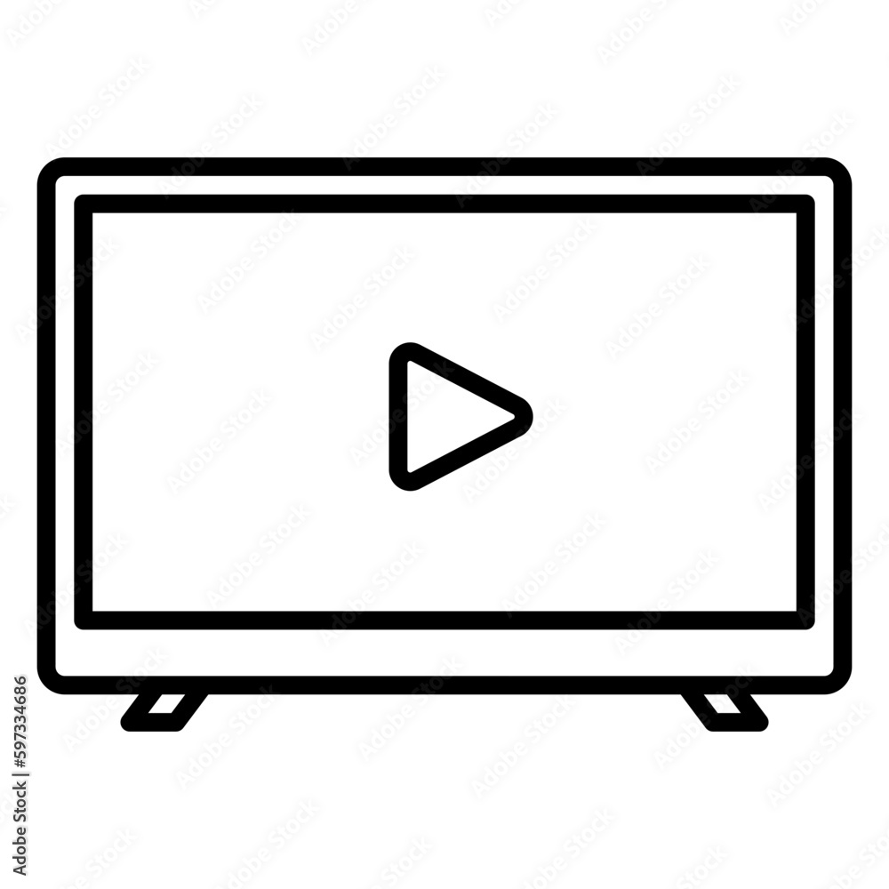 Flat screen LED television icon for entertainment and multimedia purposes Flat screen LED television icon for entertainment and multimedia purposes