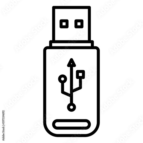 Flash disk icon as portable data storage with usb