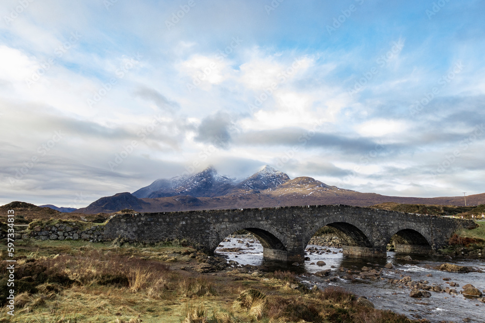 Old Sligachan Bridge, River Sligachan, and Sgurr nan Gillean