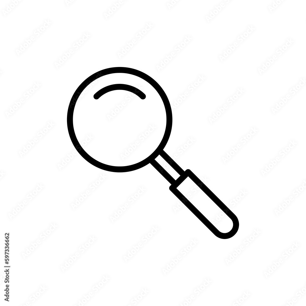 Magnifying glass icon vector. Search sign for app and site on white background..eps Magnifying glass icon vector. Search sign for app and site on white background..eps