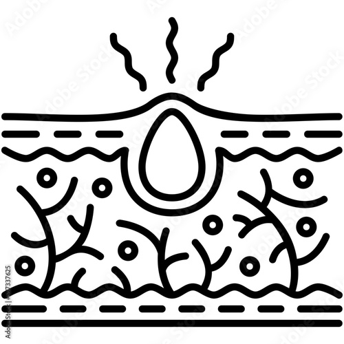 Acne pore Icon. Skin Inflammation Dermatology Symbol. Line Icon Vector Stock