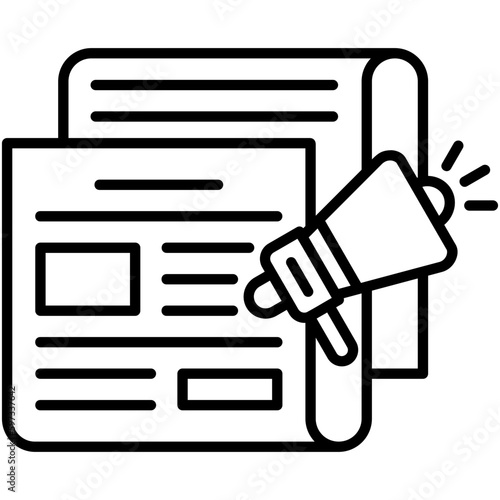 publication icon. journalist language text symbol. line icon vector stock