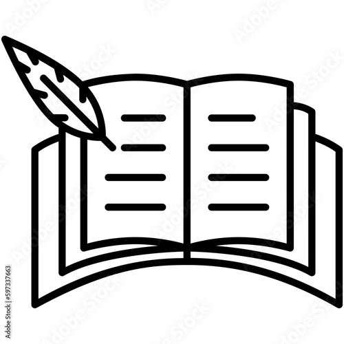 story icon. journalist text publication symbol. line icon vector stock