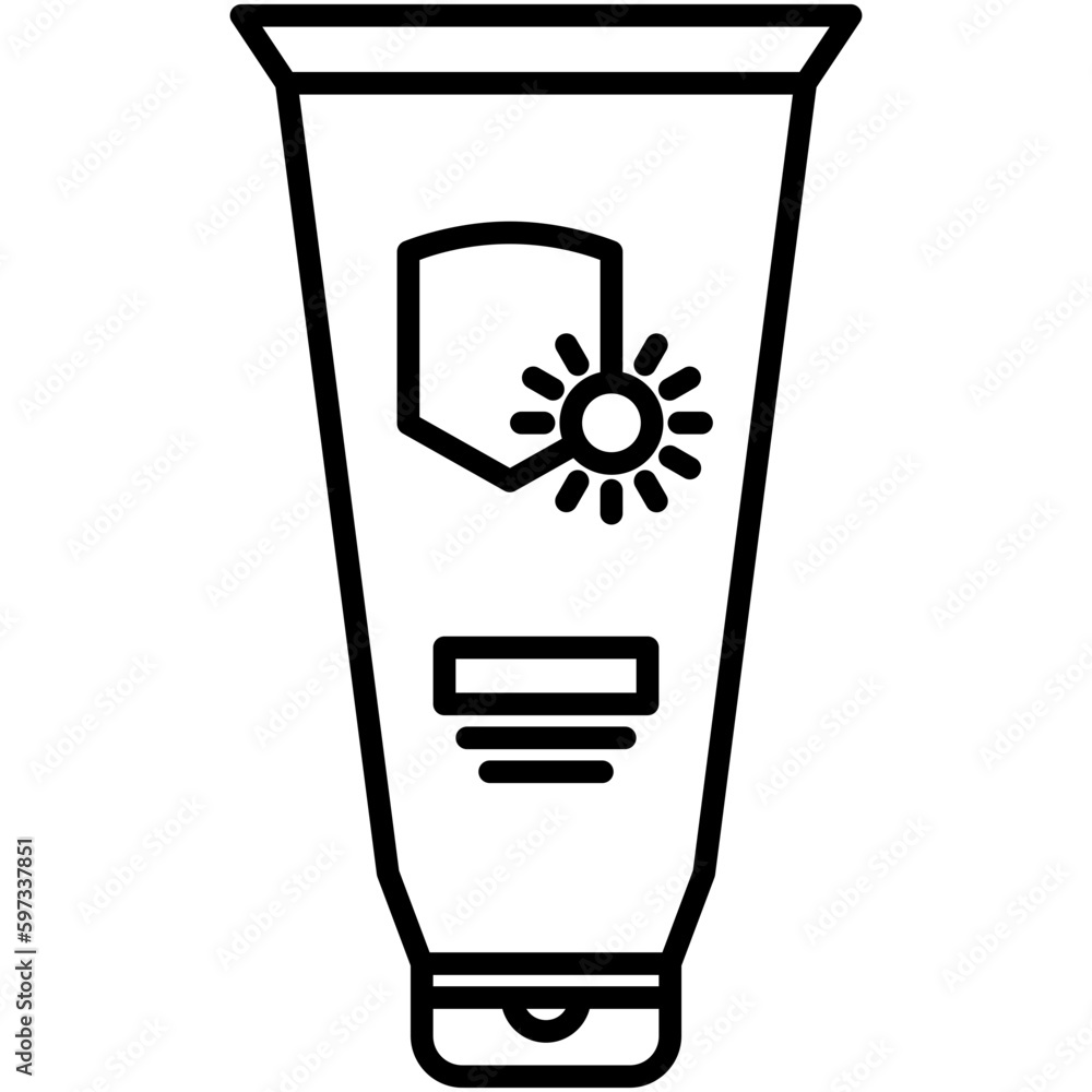 sunscreen icon. ultraviolet protection symbol. line icon vector stock sunscreen icon. ultraviolet protection symbol. line icon vector stock