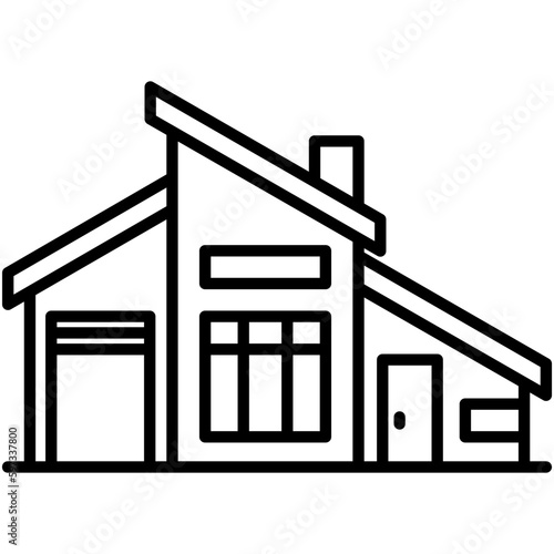 home icon. city building symbol. line icon vector stock