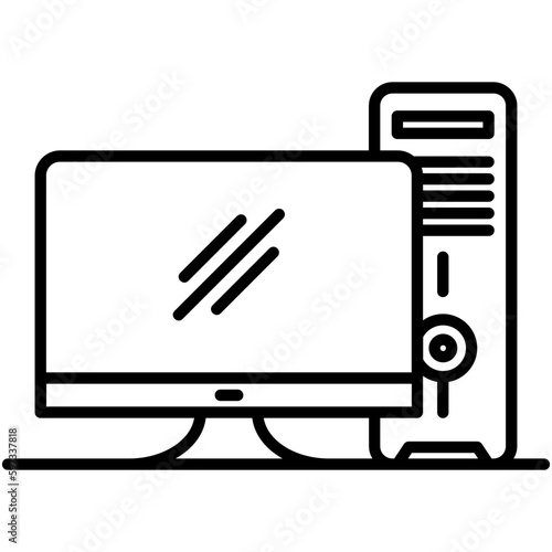 computer icon. electronics smart device symbol. line icon vector stock