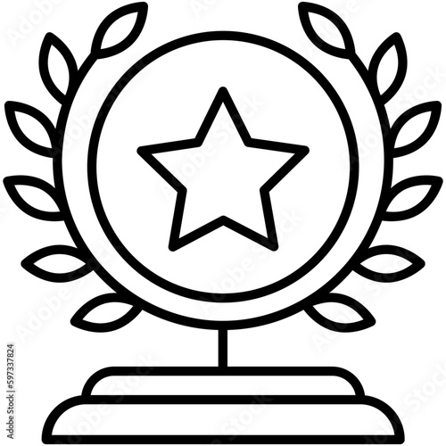 award icon. winner prize symbol. line icon vector stock