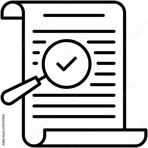 Audit Icon. Financial Overview Control Symbol. Line Icon Vector Stock