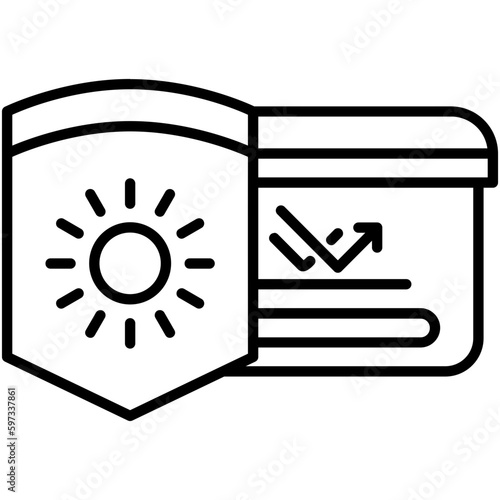 sunblock icon. ultraviolet protection symbol. line icon vector stock