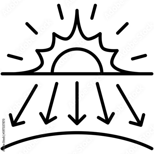ultraviolet icon. sunscreen protection symbol. line icon vector stock