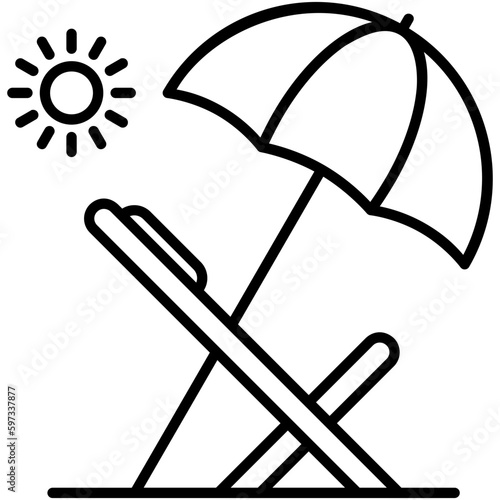umbrella icon. sunscreen shield symbol. line icon vector stock