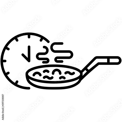cooking time icon. kitchen utensils symbol. line icon vector stock