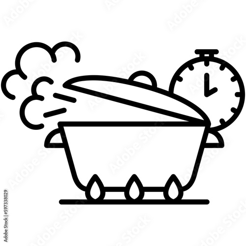 Boiling time Icon. Kitchen Utensils Symbol. Line Icon Vector Stock