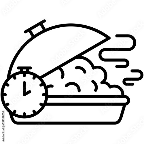 Cooking time Icon. Kitchen Utensils Symbol. Line Icon Vector Stock
