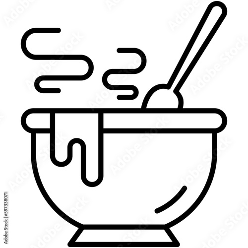 soup icon. hot bowl symbol. line icon vector stock