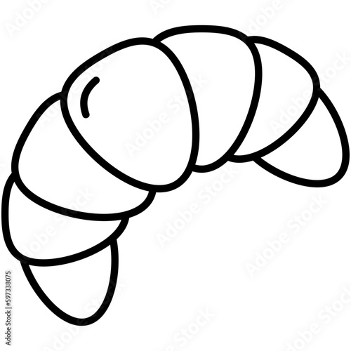 croissant icon. crescent bread symbol. line icon vector stock