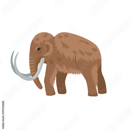 Prehistoric animal, saber-tooth tiger. Vector illustration of cartoon animal character.