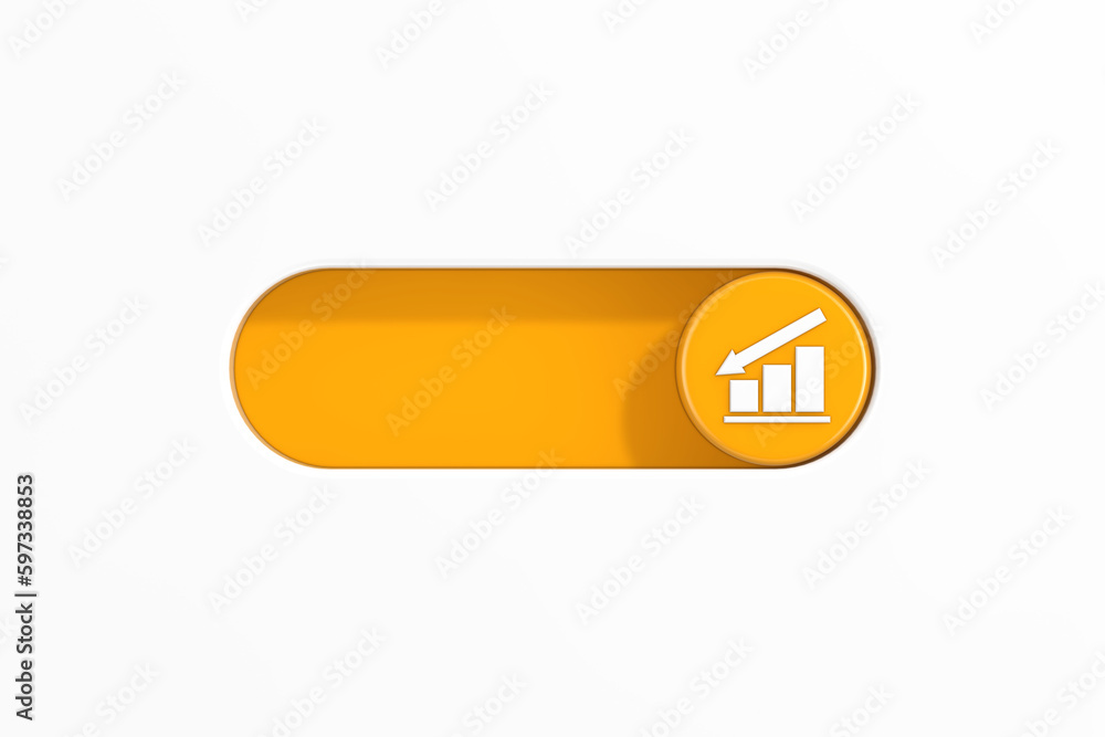 Yellow Toggle Switch Slider with Decrease Arrow and Bar Chart Graph Diagram Statistical Business Icon. 3d Rendering Yellow Toggle Switch Slider with Decrease Arrow and Bar Chart Graph Diagram Statistical Business Icon. 3d Rendering