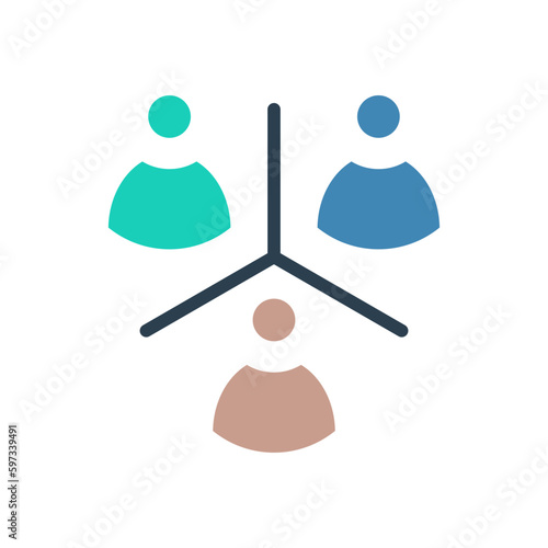 Stakeholders flat icon for stakeholder, business and finance, legal, employee, network, management, team, people, collaboration, group logo