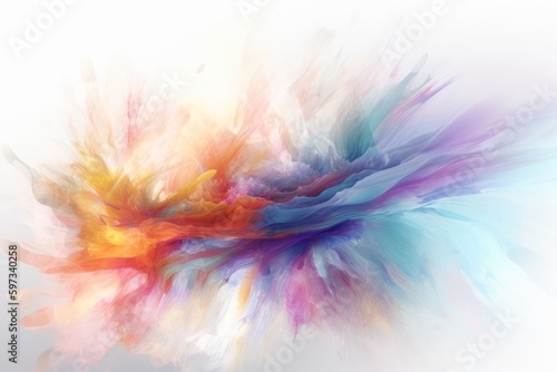 Digital illustration of abstract wave of color  abstract wave pattern  tendrils of color  wallpaper or design element  isolated on white background. Made in part with generative ai. 