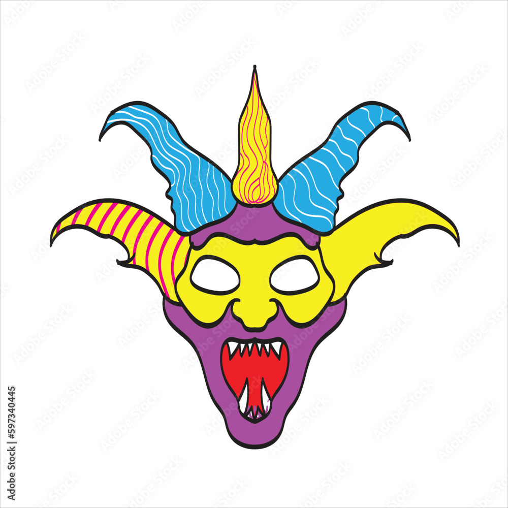 Demon Horns with colorful color artwork