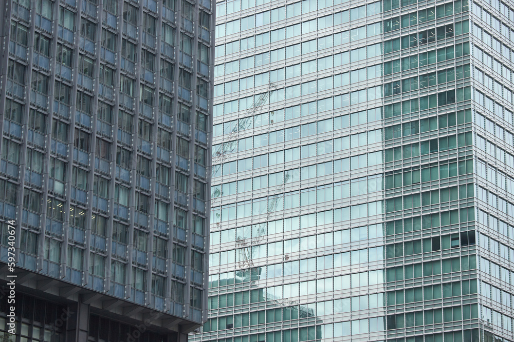 Obraz premium 東京都の高層オフィスビルの外壁の風景