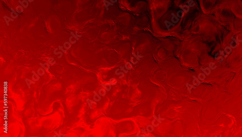 blazing red and orange ingrained contour forms - abstract 3D rendering