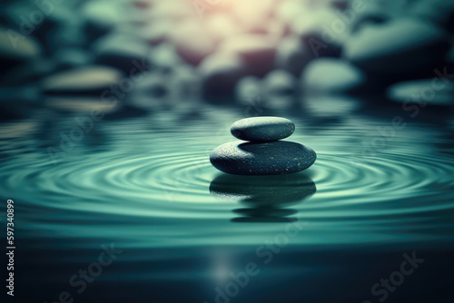 Mindfulness and Tranquility: Abstract Meditation Concept Background, generative AI