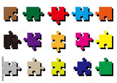 カラフルなパズルのピース