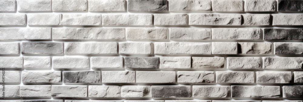 Obraz premium Brick wall background, White brick wall texture Created Generative Ai