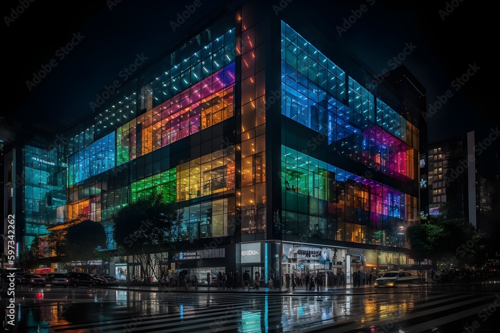 city at night created by generative AI tools