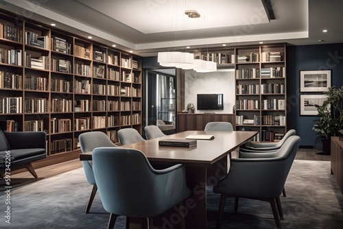 library room with books created by generative AI tools