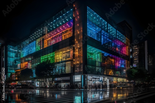 city at night created by generative AI tools