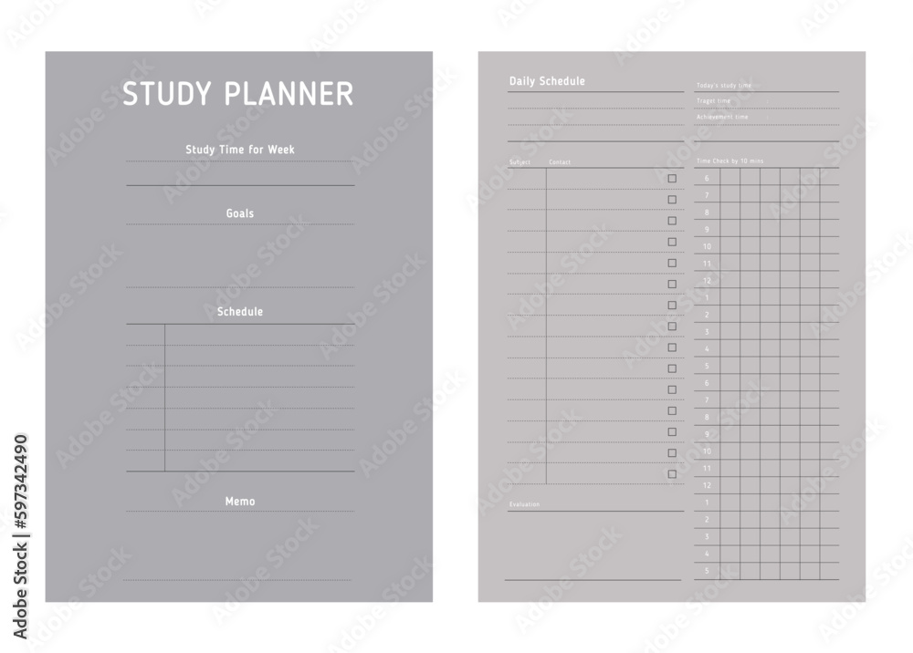 study planner. study planner.
