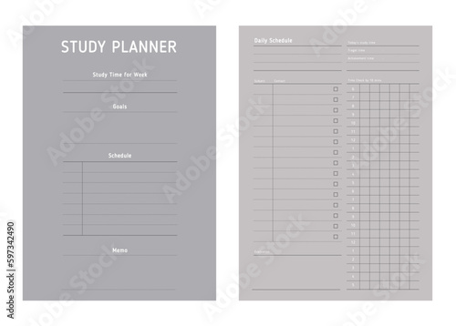 study planner. 
