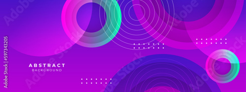 Modern colorful blue abstract geometric banner background. Tech banner with square, triangle, circle, and geometric shapes. Vector abstract graphic design banner pattern background template.