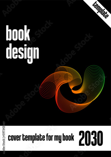 Graphic template for cover of books, journals, posters and flyers. Featuring Coolvetica Bold typography and colorful abstract vector geometric shapes