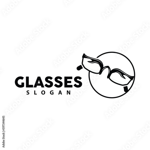 Glasses Logo, Optic Fashion Vector, Icon Illustration Template Simple Design