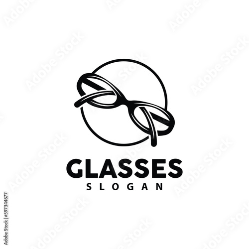 Glasses Logo, Optic Fashion Vector, Icon Illustration Template Simple Design