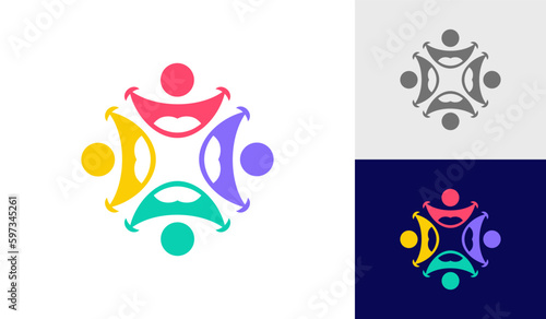 comedy theatre community logo design vector