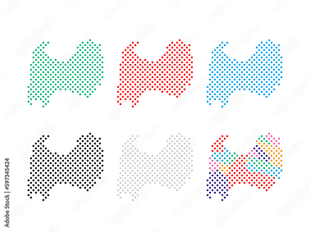 Fototapeta premium 富山県 地図（ドット④）