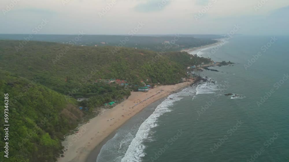 chapora beach top view in Goa India chapora beach top view in Goa India