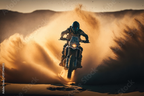  Moto biking in the desert , extreme adventures 