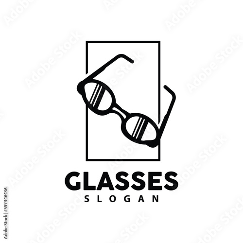 Glasses Logo, Optic Fashion Vector, Icon Illustration Template Simple Design