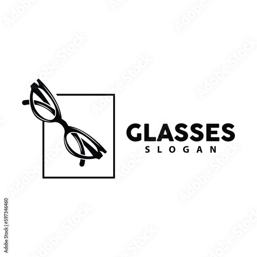 Glasses Logo, Optic Fashion Vector, Icon Illustration Template Simple Design