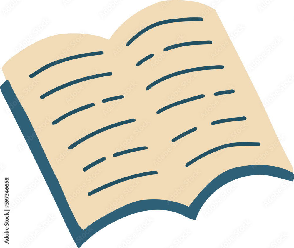Hand Drawn Book Flat Illustration Hand Drawn Book Flat Illustration