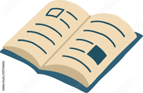 Hand Drawn Book Flat Illustration