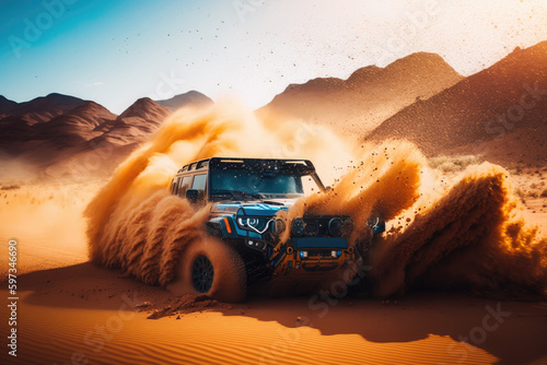 Off-road adventure: jeeping in the desert dunes © DYNAMO VISUALS