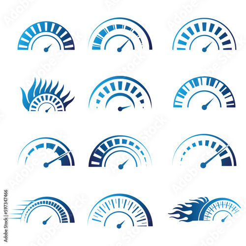 Speed logo icon set abstract symbol 