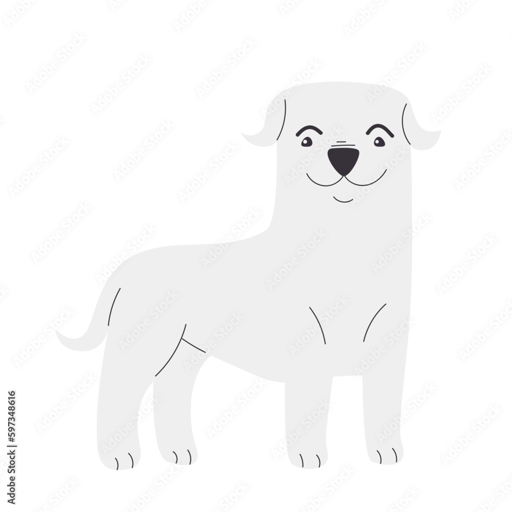 Dog Breed hand drawn illustration_Dogo argentino Dog Breed hand drawn illustration_Dogo argentino